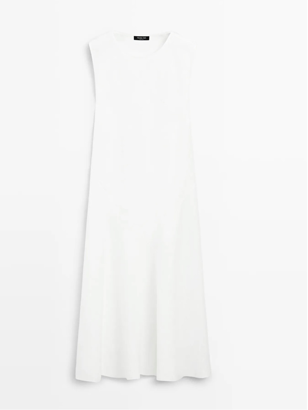 Massimo Dutti Nwt Flowing 100% Linen Midi Dress White 6660/508 — image 2 of 8